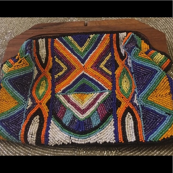 EUC ANTIK CRAFT INCREDIBLY HOT BEADED CLUTCH - Picture 5 of 7